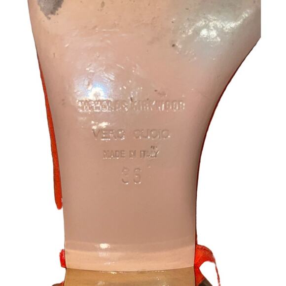 NICHOLAS KIRKWOOD FUCHSIA AND ORANGE SANDALS WITH PEARLS Size 36 - Picture 6 of 8